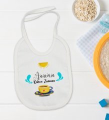 BK Kids Annemin Kahve Zamanı Tasarımlı Bebek Body Zıbın ve Mama Önlüğü Hediye Seti - Model 1
