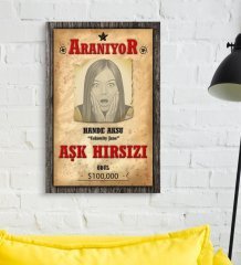 Kişiye Özel Vintage Aranıyor İlanı Ahşap Tablo - 2