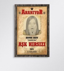 Kişiye Özel Vintage Aranıyor İlanı Ahşap Tablo - 2