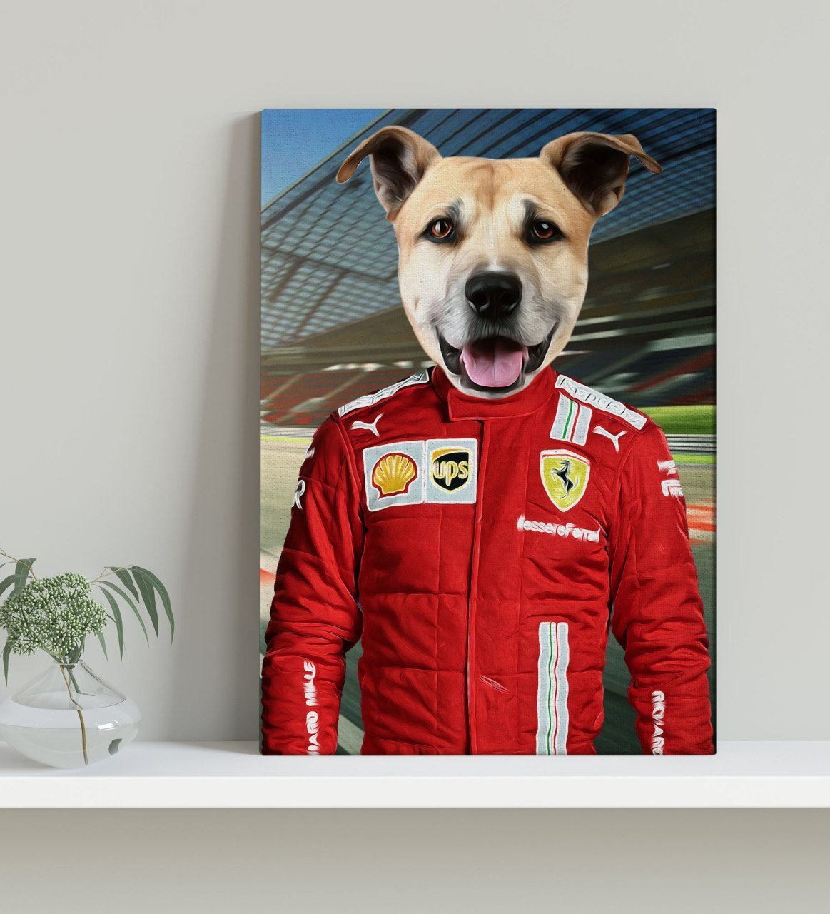 Evcil Dostlara Özel F1 Pilot Tasarımlı Portre Kanvas Tablo 30x50cm-2