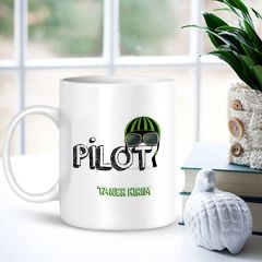 Kişiye Özel Mesleki Pilot Beyaz Kupa Bardak - 001