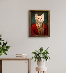 Evcil Dostlara Özel Portre Doğal Masif Ahşap Çerçeveli Tablo 45x65cm-31