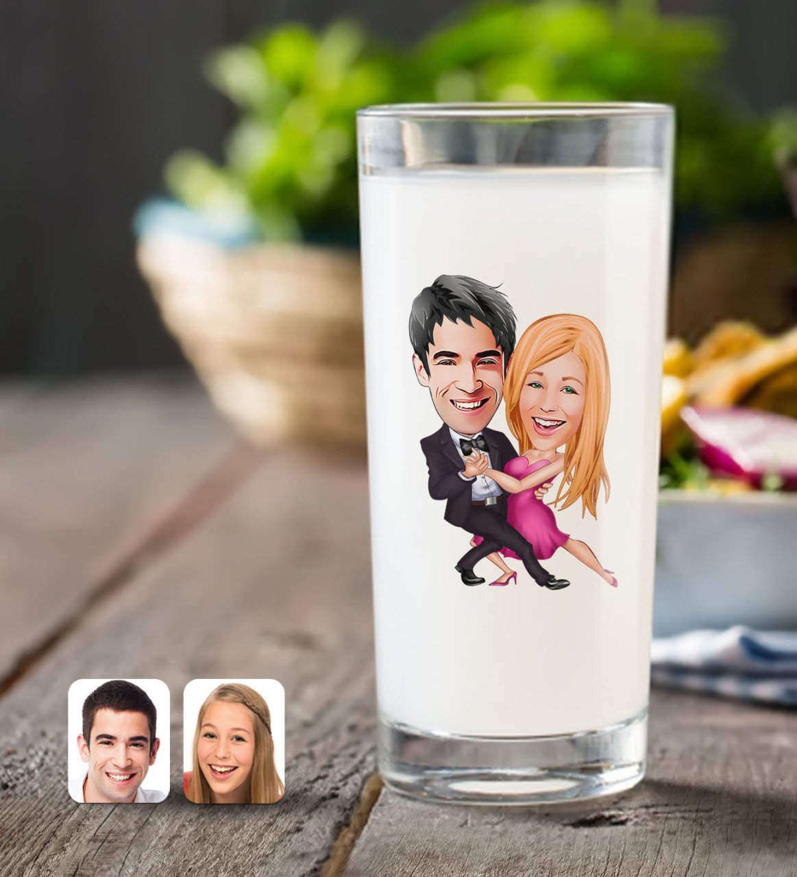 Kişiye Özel Sevgililer Karikatürlü Rakı Bardağı-13