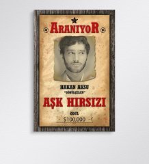 Kişiye Özel Vintage Aranıyor İlanı Ahşap Tablo - 1