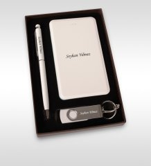 Kişiye Özel 853 Powerbank 16 gb Usb Bellek Kalem Set