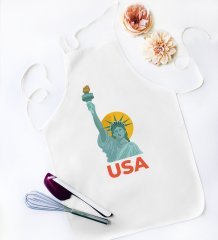 BK Gift USA Tasarımlı Beyaz Mutfak Önlüğü - Model 1