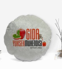 Kişiye Özel İsimli Gıda Yüksek Mühendisi Tasarımlı Dekoratif Kırlent Yastık-1