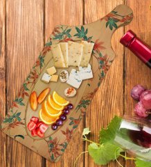 BK Gift Modern Art Tasarımlı Dikdörtgen Şeklinde Doğal Ahşap Servis ve Sunum Tabağı Model 21