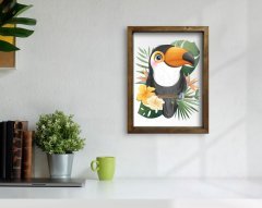 BK Home Doğal Masif Ahşap Çerçeveli Tablo-80