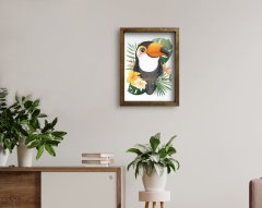 BK Home Doğal Masif Ahşap Çerçeveli Tablo-80