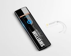 BK Gift Kişiye Özel Kırmızı Sigara Tabakası ve Elektronik Dokunmatik Alevsiz Şarjlı Çakmak Hediye Seti-12, Metal Sigara Tabakası, Elektronik Çakmak