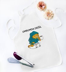 BK Gift Umrumda Değil Tasarımlı Beyaz Mutfak Önlüğü - Model 1