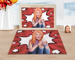 Kişiye Özel Kadın Karikatürlü 1000 Parça Profesyonel Puzzle-103