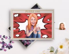 Kişiye Özel Kadın Karikatürlü 1000 Parça Profesyonel Puzzle-103