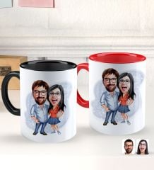 BK Gift Kişiye Özel Sevgililer Karikatürlü 2’li Defter Kupa Hediye Seti, Sevgiliye Hediye, Sevgililer Günü Hediyesi-2