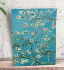 BK Gift Badem Çiçekleri Tasarımlı Dekoratif Mini Kanvas Tablo 15x20cm-1