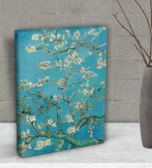 BK Gift Badem Çiçekleri Tasarımlı Dekoratif Mini Kanvas Tablo 15x20cm-1