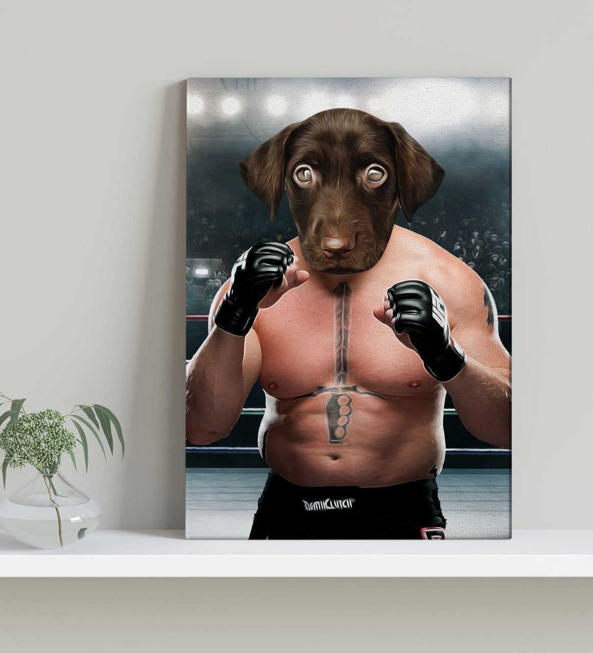 Evcil Dostlara Özel Boksör Tasarımlı Portre Kanvas Tablo 30x50cm-5