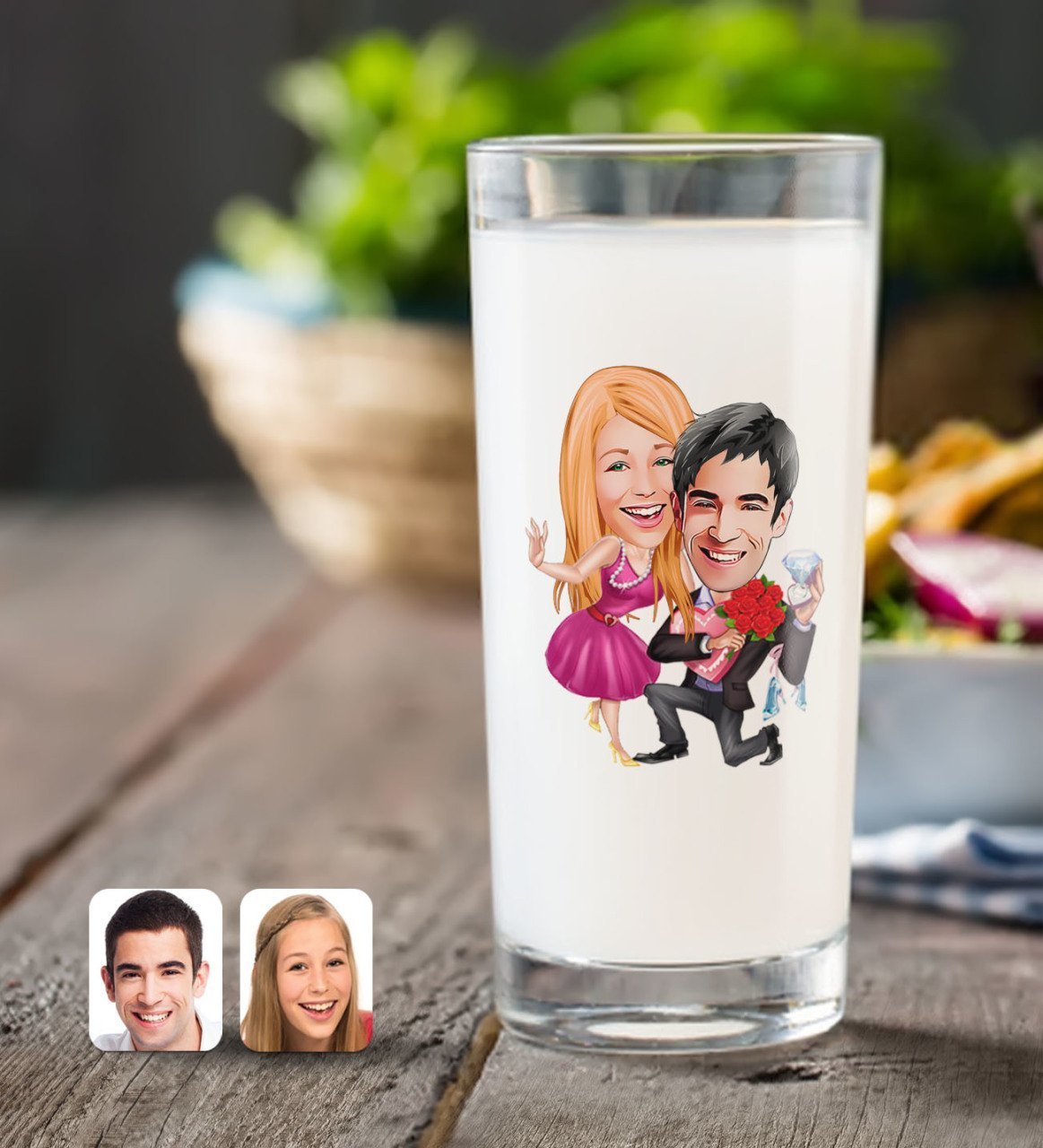 Kişiye Özel Sevgililer Karikatürlü Rakı Bardağı-9