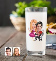 Kişiye Özel Sevgililer Karikatürlü Rakı Bardağı-9