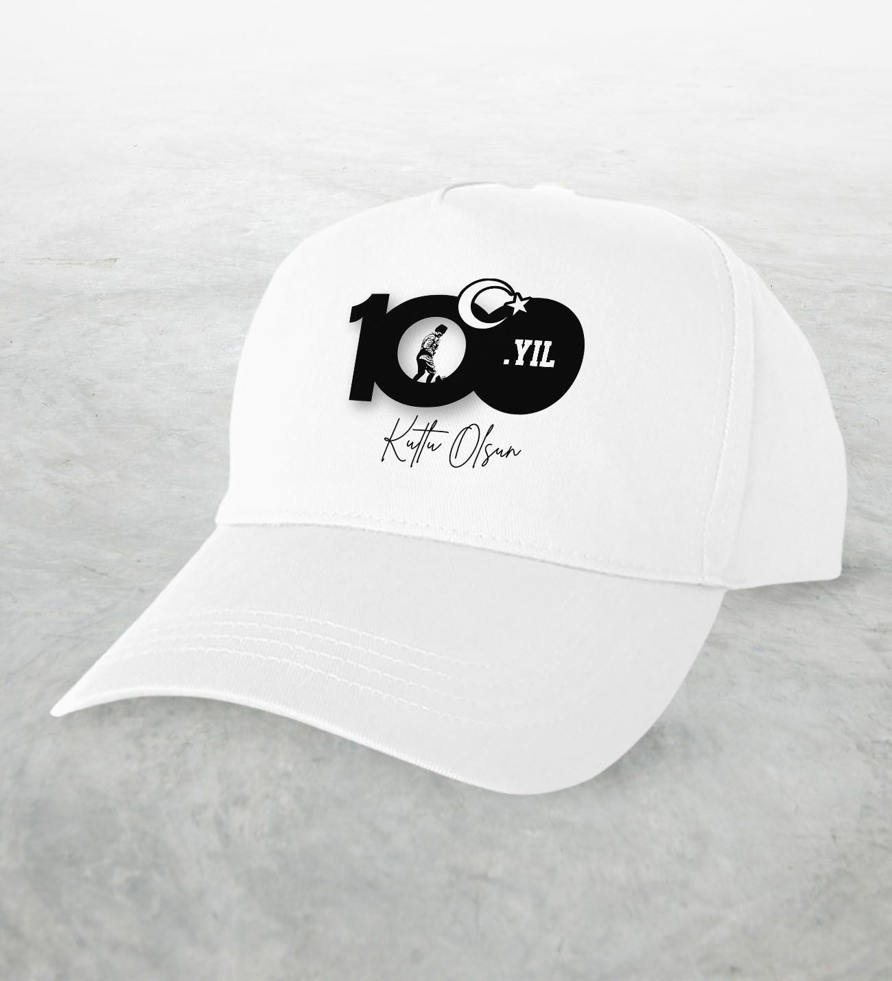 BK Gift 100. Yıl Hatırası Beyaz Şapka-6, 29 Ekim Hediyesi, Cumhuriyet Bayramı, 100.Yıl Hediyesi