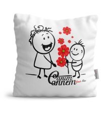 Kişiye Özel Canım Annem Saten Yastık - 19
