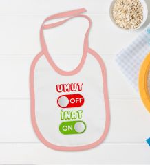 BK Kids Umut Off Tasarımlı Pembe Bebek Body Zıbın ve Mama Önlüğü Hediye Seti-1