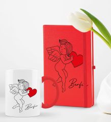 BK Gift Kişiye Özel Sevgili Temalı 2’li Defter Kupa Hediye Seti, Sevgiliye Hediye, Sevgililer Günü Hediyesi-14