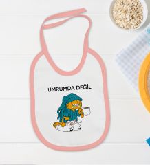 BK Kids Umrumda Değil Tasarımlı Pembe Bebek Body Zıbın ve Mama Önlüğü Hediye Seti-1