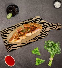 BK Gift Modern Art Tasarımlı Dikdörtgen Şeklinde Doğal Ahşap Servis ve Sunum Tabağı Model 18