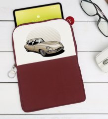 BK Gift Klasik Araç Tasarımlı Taşınabilir Koruyucu Tablet Kılıfı & Organizer Çanta - Bordo-8