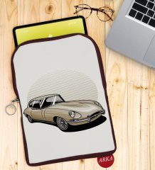 BK Gift Klasik Araç Tasarımlı Taşınabilir Koruyucu Tablet Kılıfı & Organizer Çanta - Bordo-8