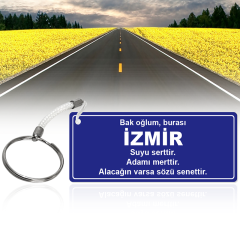 Kişiye Özel Yol Tabela Anahtarlık (İzmir)