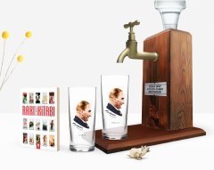 Kişiye Özel Renkli Baskılı Atatürk Temalı İkili Rakı Bardağı Ahşap Rakı Standı ve Cep Kitabı Hediye Seti-11