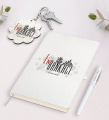 Kişiye Özel En İyi Bankacı Beyaz Defter Kalem ve Anahtarlık Hediye Seti