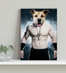 Evcil Dostlara Özel Boksör Tasarımlı Portre Kanvas Tablo 30x50cm-4