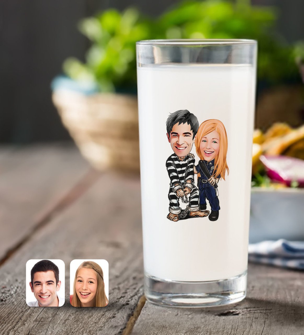 Kişiye Özel Sevgililer Karikatürlü Rakı Bardağı-7