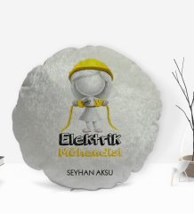 Kişiye Özel İsimli Elektrik Mühendisi Tasarımlı Dekoratif Kırlent Yastık-2