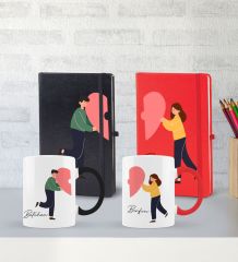 BK Gift Kişiye Özel Sevgili Temalı 2’li Defter Kupa Hediye Seti, Sevgiliye Hediye, Sevgililer Günü Hediyesi-13