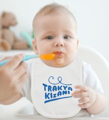 BK Kids Trakya Kızanı Tasarımlı Beyaz Bebek Body Zıbın ve Mama Önlüğü Hediye Seti-1