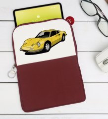 BK Gift Klasik Araç Tasarımlı Taşınabilir Koruyucu Tablet Kılıfı & Organizer Çanta - Bordo-7
