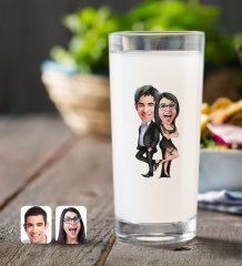 Kişiye Özel Sevgililer Karikatürlü Rakı Bardağı-6