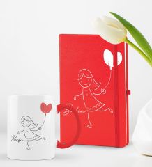 BK Gift Kişiye Özel Sevgili Temalı 2’li Defter Kupa Hediye Seti, Sevgiliye Hediye, Sevgililer Günü Hediyesi-12