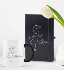 BK Gift Kişiye Özel Sevgili Temalı 2’li Defter Kupa Hediye Seti, Sevgiliye Hediye, Sevgililer Günü Hediyesi-12