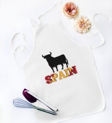 BK Gift Spain Tasarımlı Beyaz Mutfak Önlüğü - Model 1