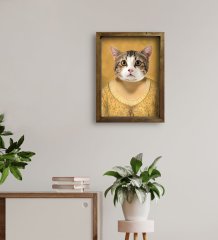 Evcil Dostlara Özel Portre Doğal Masif Ahşap Çerçeveli Tablo 45x65cm-17