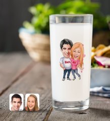 Kişiye Özel Sevgililer Karikatürlü Rakı Bardağı-5