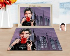 Kişiye Özel Erkek Karikatürlü 1000 Parça Profesyonel Puzzle-64