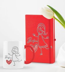 BK Gift Kişiye Özel Sevgili Temalı 2’li Defter Kupa Hediye Seti, Sevgiliye Hediye, Sevgililer Günü Hediyesi-11