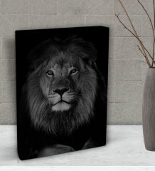 BK Gift Aslan Tasarımlı Dekoratif Mini Kanvas Tablo 15x20cm-1
